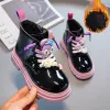 Stivali stivali per bambini per ragazze scarpe calde invernali per bambini stivali pellicce Chelsea caviglia ragazze toddlers piattaforma bootie rosa viola nero