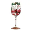 Christmas Print Wine Glass Christmas Decor Red Wine Goblet Creative Hand Drawing Painted Home Party Festival Cups Bar Wine Set