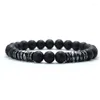 Bracelets de charme Men de mode bracelet perlé 8 mm Eyes Tiger Natural Lava Rock Stone Braclet Geométrie Hématite Braslet Braslet Bileklik Erkek