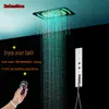 Crystal quartz Ceiling Shower Head Rain Spray Mist Concealed Thermostatic Shower Panel Bathroom Mixer Faucet Bath Massage Jets