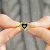 Anillos de boda Caoshi Fashion Lady Band Heart Heart Finger Finger Joya Joya de esmalte Moderno Moderno Color Accesorios de compromiso