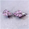 Hoop Huggie Earrings Natural Real Pink Sapphire Earring Leaves Style 2 4Mm 0.15Ct 10Pcs Gemstone 925 Sterling Sier Fine Jewelry L24314 Dhzbh