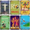 ARTISIAN Nostalgic Brazil Metal Poster Vintage Travel Metal Tin Sign Decorative Plate Home Bar Studio Wall Decor Metal Plaque