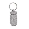 Mini Bling Diamond Pill Case Medicine Boxer Bottle Organizer con scatola di pillola di strass in metallo portatile per viaggi per viaggi