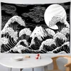 Giappone Kanagawa Wave Printing Totem Totem Wall Hanging Tapestry Bohémien Dicette di yoga Tappetino coperta Decorazione per la casa