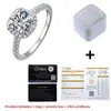 Ringos de banda aetee Moissanite Diamond Square Ring D Color 1CT 2CT Real 925 Sterling Silver Womens Casamento Requintado Jóias RI018 J240410