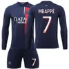 Soccer Jerseys 24 Paris Home Football Jersey Mbappe No.7 Autumn Winter Long Sleeved Style Training Set Set