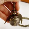 Pocket Watches Bronze/Golden Ball Hanglagend Ball Pocket Gifts For Kids Quartz ketting klok mooie schattige fob pocket klokgroothandel Y240410