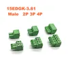 10pcs Pitch 3.81mm Screw Plug-in PCB Terminal Block 15EDGK VC 2/3/4P wire Connectors Vertical Pin male/female cables morsettiera