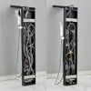 New Black/Brushed Bathroom LED Shower Panel Tower Faucet System Wall Mounted Mixer Tap SPA Massage Temperature Screen