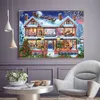 Huacan 5d Diy Diamond Painting Christmas House Home Decor Diamond Brodery Snow Snow Snower Mosaic Wall Sticker