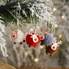 2/4pcs de Natal feltro de madeira pendurar ornamentos pendurados decorações de árvores de natal renas para pendentes para festas Navidad Decor