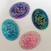 Nuovi 4pc fai -da -te 30mm*40mm AB Resin Oval Flatback Rhinestone Flower Wedding Pulsanti K31