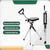 Camp Furniture Cane Chair Non-Slip Crutch Folding Portable Seat Elderly And Dual Use Camchairs Drop Delivery Sports Outdoors Camping H Dhr3H