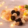 10 pezzi Natural Rattan Ball Heart Stars Accessori per corona fai -da -te Ornamento di Natale Ornamento sospeso Pendenti Fedele Feed Party Forniture