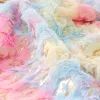 Tie Dye Style Christmas Rainbow Color Plush Fabric For Coat Accessories Materials For Diy Kids Doll KA85-TJ1710