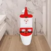 Toiletstoelhoezen kerstbedekking 3 stuks Santa Claus Set Holiday Supplies Soft Velvet Lid Decorations