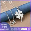 Pendanthalsband Alizero 925 Sterling Silver Lucky Clover Pendant Halsband 16-30 tum kedja för kvinna bröllopsfest mode charm smycken gåvor 240410