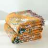 Couvertures 1pc Textile Ville Cotton Gauze Fleur Langue Flower Sofa Sofa Towel Double face Couverture de style européen.