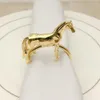 6pcs Creative High-End European Animal Dimaard Horse Napkin Buckle Creative Metal Napkin Ring Hotel Model Room Kerst Napkin Ring