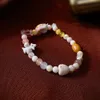 Aron Candy Color Cat's Eye Stone Elephant Leaf Elastic Fresh, Sweet, Fashion Bracelet Versatile Handicraft for Women