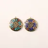 Vintage Tibetan Round Flower OM Nepal Indian Metal Pendant Ornaments Handicraft Accessories For Beads Necklace Jewelry Making