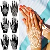 2pcs/çift kına dövmesi şablon geçici el dövmeleri diy gövde sanat çıkartması mehndi şablonu Arapça Hint Düğün Boyama Kiti