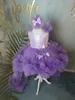 2024 Belle robes de bal violet Princess Kids Robes de mariée Butterfly Appliques Girls Pageant Robe de fleur en tulle Robe robes appliquée Robes pour filles