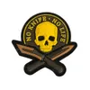 3D PVC Skull Rubber Patches No Knife No Life Tactical Military Decorative Patches Combat Badges For Cap Backpack Clothing