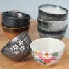 Kreative japanische Keramikschüssel Haushaltsreis Dessert kleine Nudelsuppe Schüssel antike Keramikgeschirr Dicke langlebige Ramenschale