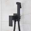 Schwarz Chrom Badezimmer Bidet Wasserhahn heißer Kaltmixer Kran Bad Toilette Spülwerkzeug Waschmöd