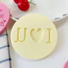 Lebensmittelqualität Acryl Happy Birthday Liebe Oh Babybrief geprägtes Schimmelpilzkuchen Cookie Cutter Stempel Fondant Cupcake Dekorationswerkzeuge