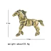 Solid Pure Brass War Horse Small Staty Vintage Desk Ornament Zodiac Animla figurer Miniatyres Te Pet Home Decorations Crafts