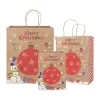 33/27/21 cm di grandi sacchetti regalo di carta di Natale Merry Christmas Stampato 2022 Capodanno Presente Candy Cody Packaging Paper