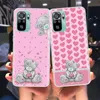 Mooie teddybeer telefoonhoes voor Xiaomi Poco X6 X5 X4 F4 GT X3 NFC Pro 5G M5 M5S M4 M3 F5 F3 F3 F2 F2 F1 MI Noot 10 Lite Clear Cover C