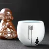 Ensemble de tasses à thé en céramique Kung Fu, porcelaine blanche, petite tasse de thé, four à ding mate, tasse de pu'er peinte à la main, Vaware moderne