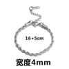 Acier inoxydable 16 + 5 torsions de pâte frite bracelet titane tissé chaîne or girls hip hop 18K