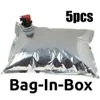 5 / 10pcs 3L Sac 5l dans la boîte avec sac de rangement en papier d'alimentation en papier papier de rangement pour boissons pour boissons à vin Dispensateur de vin grande capacité
