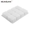 Silikolove 8 cavité Moules de silicone rectangle à la main pour savons de savon Cube 3D Savon de fabrication de bougies Moules de boulangerie
