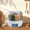 Storage Bottles Grain Dispenser 360 Degree Rotating Rice Sealed Dry Cereal Bucket 1-Click Output Box