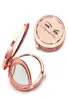 Ganzer professioneller Handheld dekorativer faltbarer Taschenspiegel Roségold Custom Compact Mirror mit Logo2960394