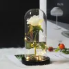 la vita eterna del fiore di cristallo e la lampada a batteria a led bestia rosa di San Valentino di Halloween Gift Decorazione per la casa della mamma ET