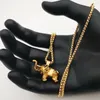 Pendant Necklaces Vintage 316L Stainless Steel 3D Solid Elephant Charm Necklace Women Mens Cute Animal Lucky Jewelry