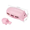 Hubs Pink Pig USB 2.0 Hub Multiport Adapter 3 i 1 Portable 3 USB 2.0 Ports Portable USB Splitter för tangentbordmusdator W3JD