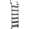 Storage Boxes Deluxe Black Steel 6-Tier Over-the-Door Hanging Pantry Organizer