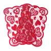 Valentine's Day Table Runner Red Lace Table Runner for Wedding Party Valentines Decorations Home Heart Table Cloth Placemat 1Pcs