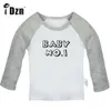 Baby No. 1 and Baby No. 2 Fun Art Printed T shirt Cute Twins Baby Tops Baby Boys Girls Long Sleeves T-shirts Infant Soft Clothes