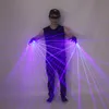 Hochqualität 2 in 1 blaue Laserhandschuhe LED Laser Multi-Ray-Handschuhe DJ Sänger Robot Bar Disco Nightclub Laser Show Requisiten