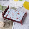 1pc 1:12 Mini Doll Bed for Dolls Bedroom Dollhouse Furniture Stroller Toy for Children Doll Wooden Toys