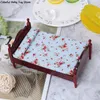 1PC 1:12 Mini Puppenbett für Puppen Schlafzimmer Dollhouse Möbelpuppenhaus